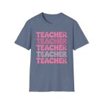 Teacher Stack Pink Graphic Tee - Image 7