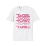 Teacher Stack Pink Graphic Tee