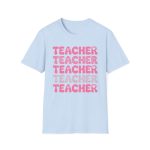 Teacher Stack Pink Graphic Tee - Image 8
