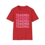 Teacher Stack Pink Graphic Tee - Image 3