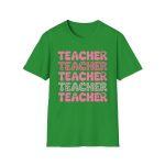 Teacher Stack Pink Graphic Tee - Image 4