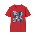 Teach Love Inspire Snowman Teacher Tee - Image 3